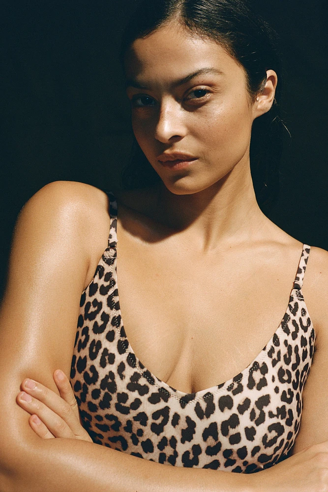 Padded-Cup Drawstring-Detail Swimsuit