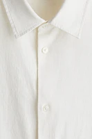 Loose-Fit Short-Sleeved Linen-Blend Shirt