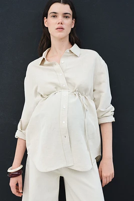 MAMA Before & After Linen-Blend Shirt