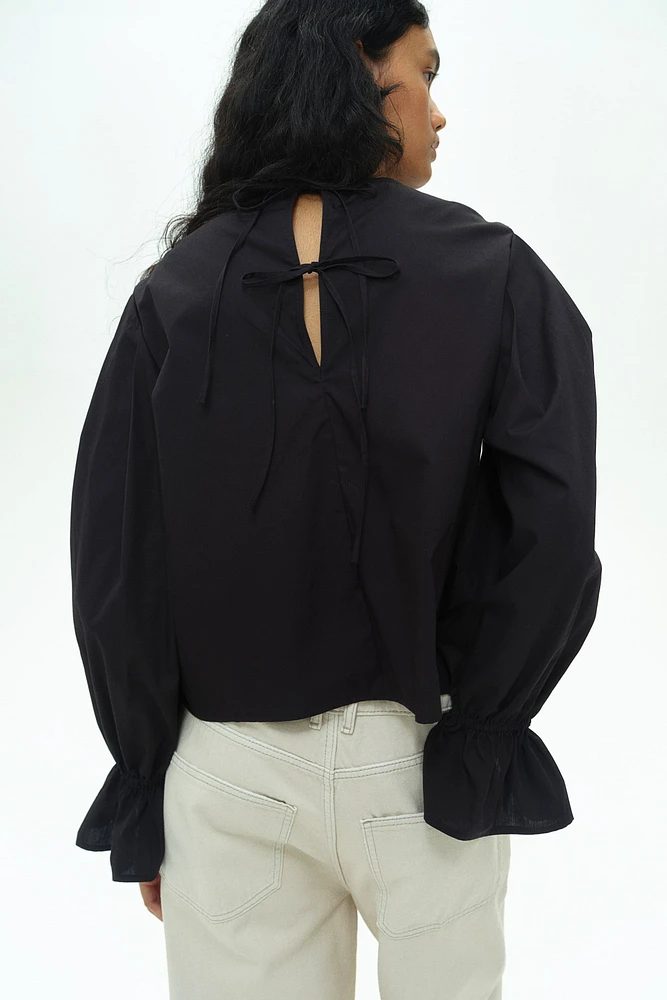 Tie-Detail Cotton Blouse