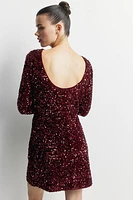 MAMA Sequined Dress with Low-Cut Back