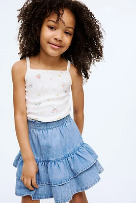 Jupe à étages en denim