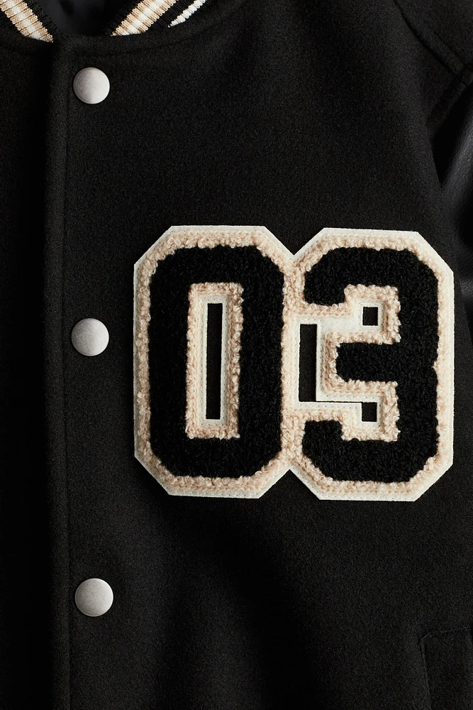 Appliquéd Baseball Jacket
