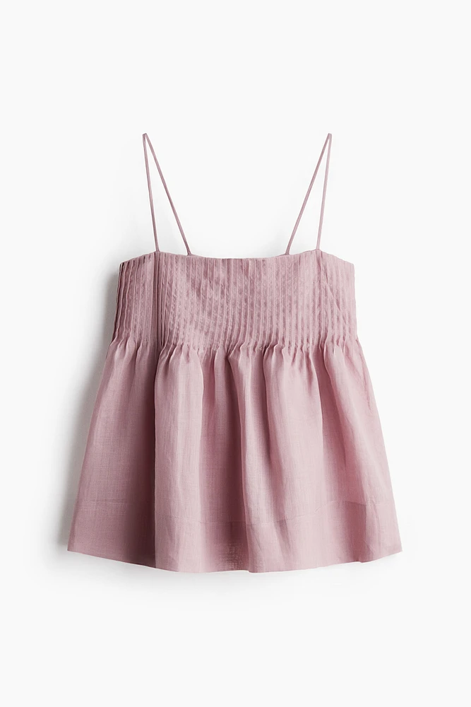 Ramie Strappy Top with Pintucks