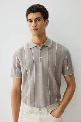 Polo coupe classique en tricot pointelle