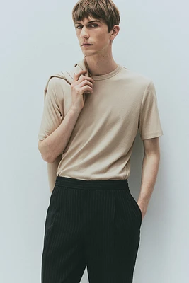 Slim-Fit Ribbed T-Shirt
