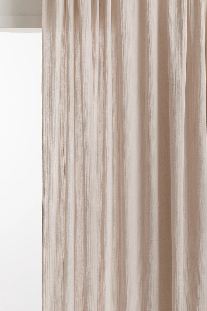 Single-Pack Long and Wide Muslin Curtain Panel