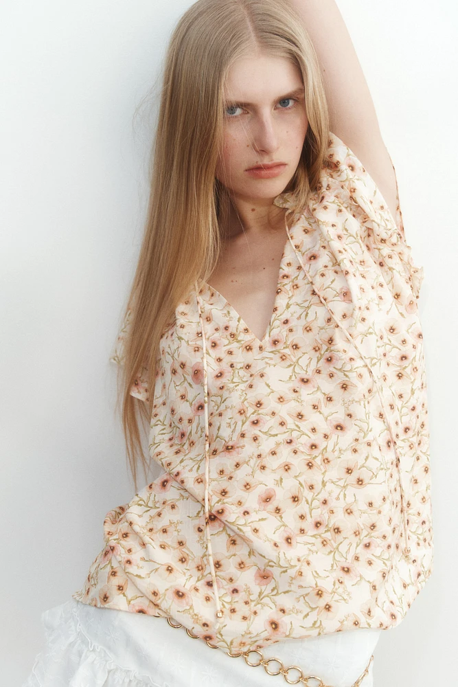 Butterfly-Sleeved Blouse