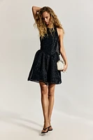 Embroidered Halterneck Dress