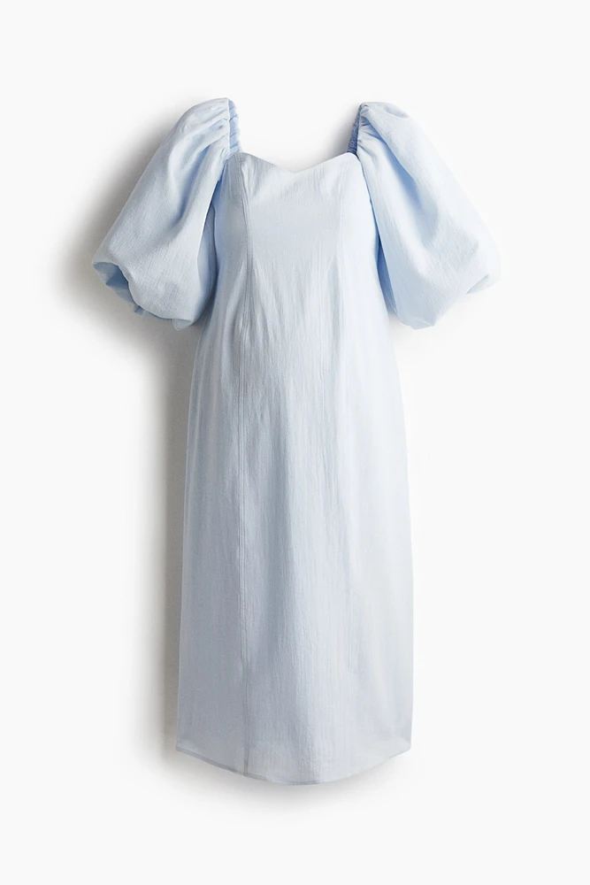 MAMA Balloon-Sleeved Cotton Dress