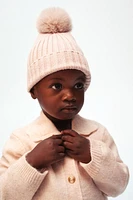 Rib-knit Pompom Hat