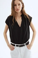 Band-Collar Blouse