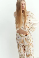 Piping-Detail Pants