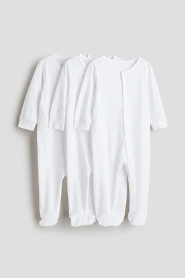3-pack Cotton Pajama Jumpsuits
