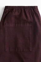 Linen-Blend Drawstring Pants