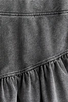 Jupe à volant façon denim
