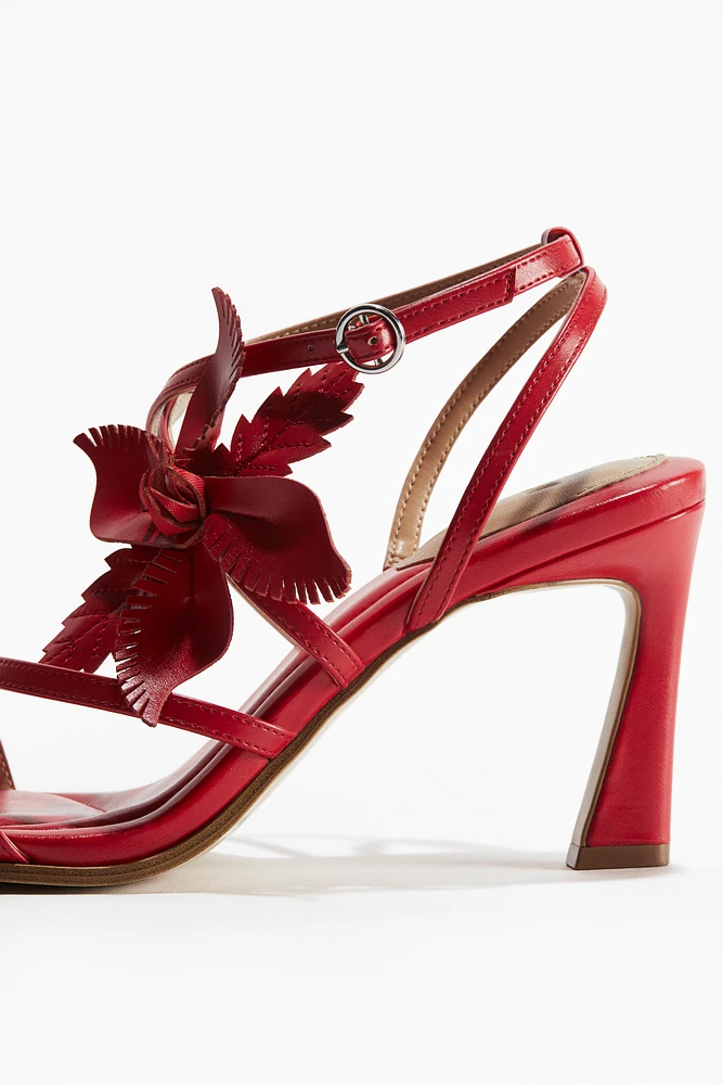 Appliquéd Heeled Sandals