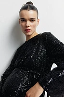 MAMA Sequined Tie-belt Dress