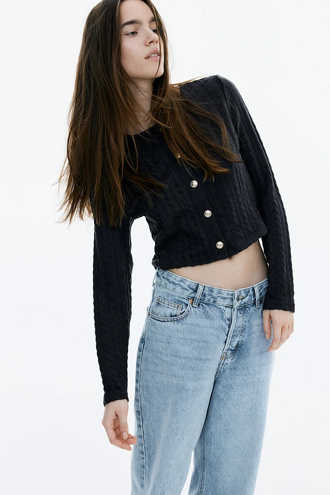 Cable-Knit-Look Cardigan