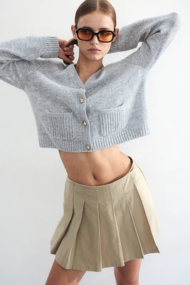 Gilet court en fin tricot