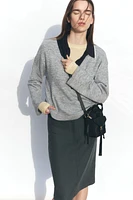 Fine-Knit V-Neck Sweater