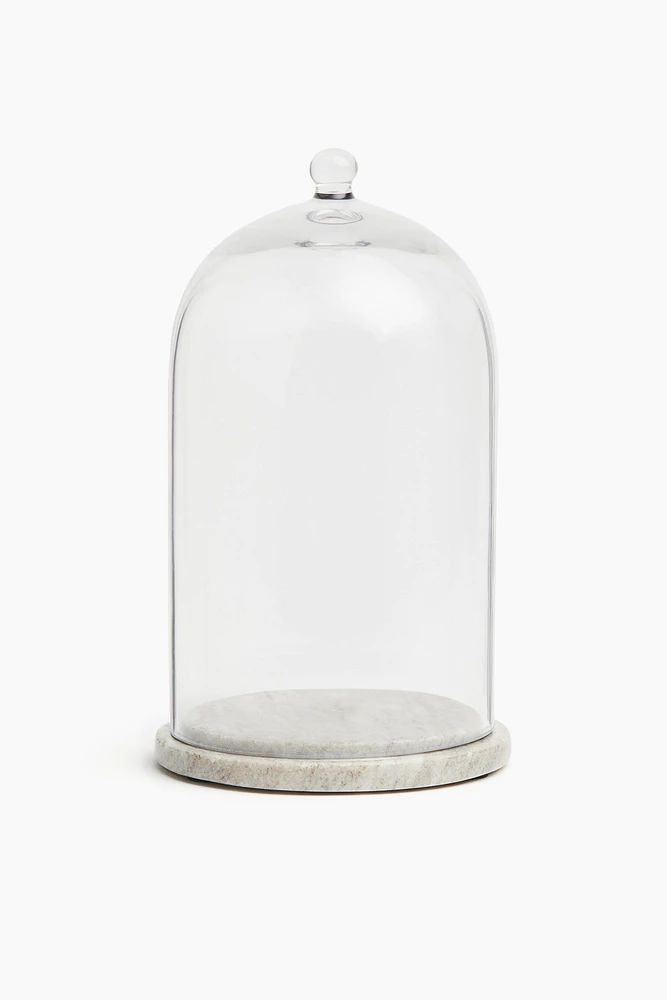Marble Tray with Glass Cloche