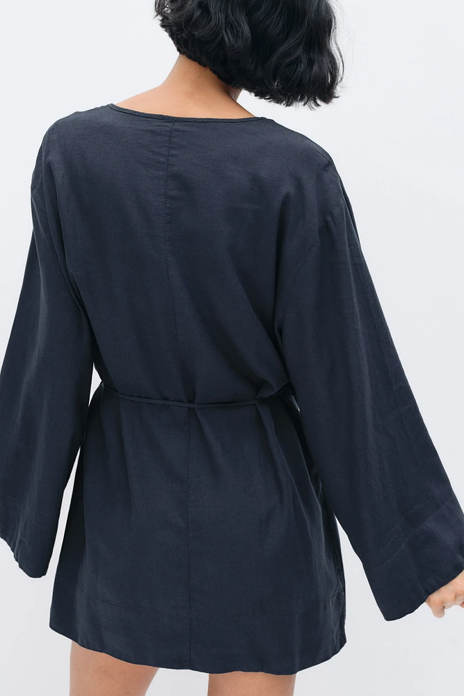 Linen-Blend Robe