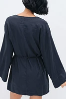Linen-Blend Robe