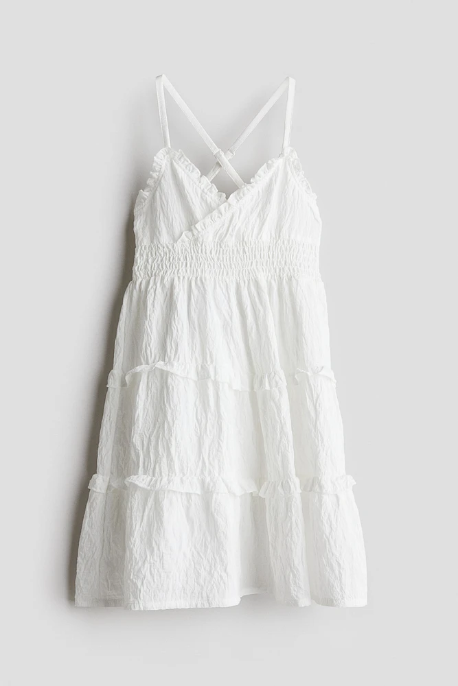 Smocked Ruffle-Trimmed Dress