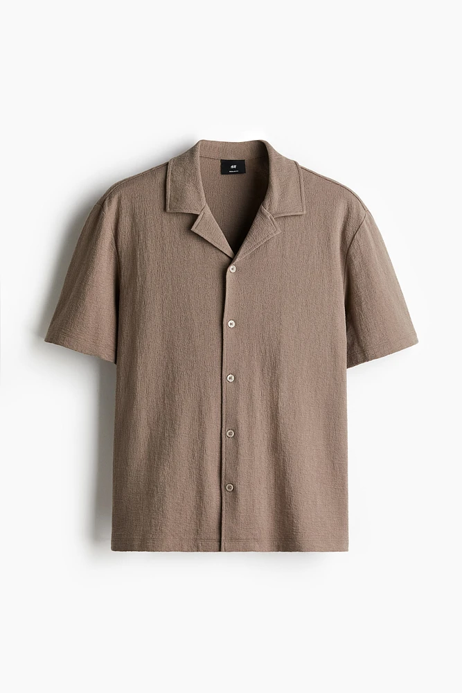 Chemise classique en jersey avec col cubain