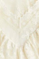 Flounce-Trimmed Lace Blouse