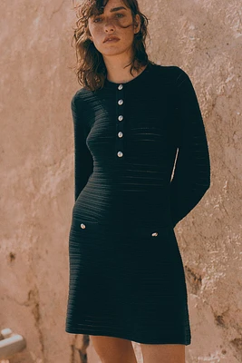 Pointelle-Knit Dress