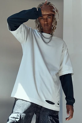 Oversized Fit Distressed-Look T-shirt