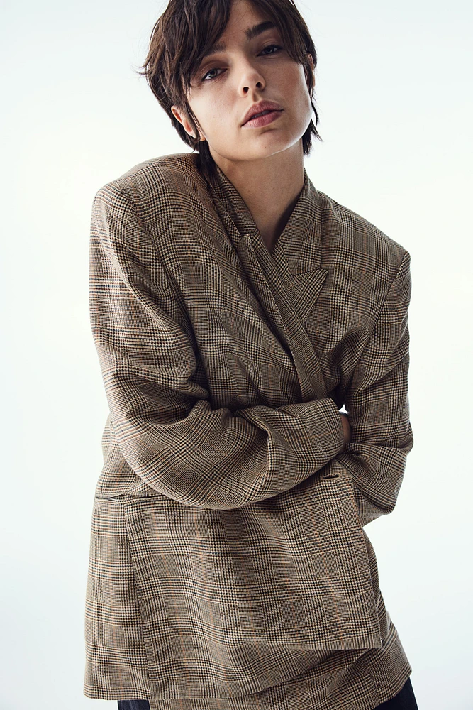 Linen-Blend Blazer