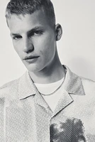 Loose-Fit Mesh Resort Shirt