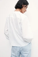 Blouse with Ladder Lace Insets