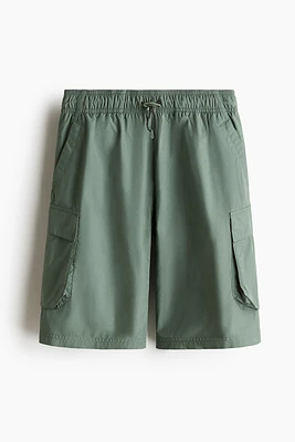 Long sports cargo shorts