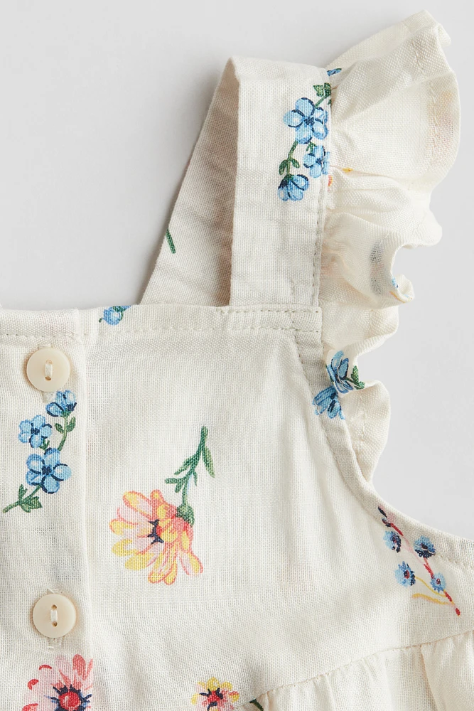 Ruffle-trimmed Cotton Dress