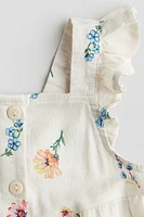 Ruffle-trimmed Cotton Dress
