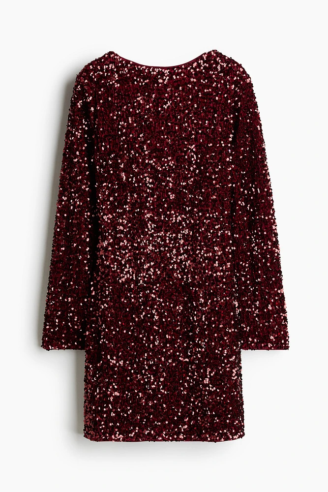 MAMA Sequined Dress with Low-Cut Back