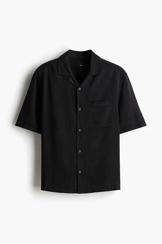 Chemise classique en lyocell avec col cubain
