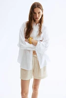 Short en lin avec cordon de serrage