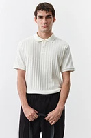 Slim-Fit Textured Jersey Polo Shirt