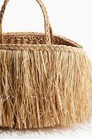 Straw Bag with Fringe