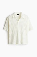 Loose Fit Jacquard-Knit Polo Shirt