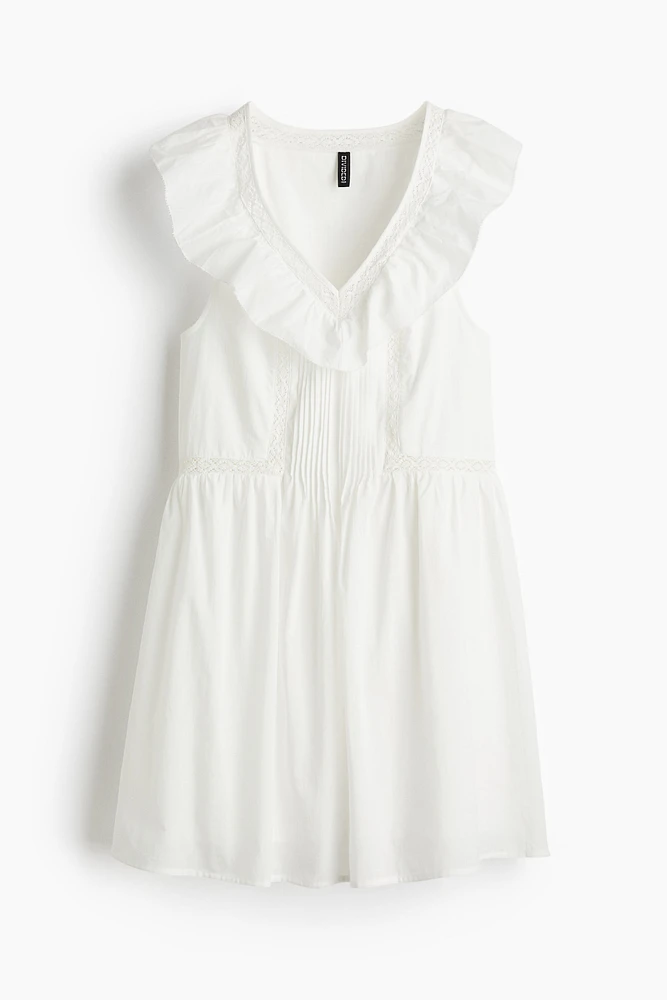 Ruffle-Trimmed Cotton Dress
