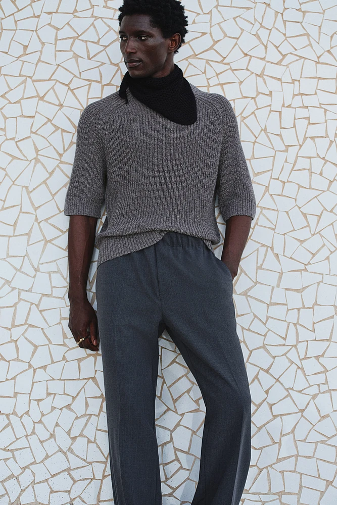 Regular-Fit Short-Sleeved Sweater