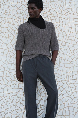 Regular-Fit Short-Sleeved Sweater