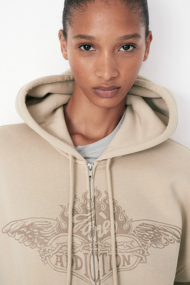 Oversized Hooded Jacket with Motif