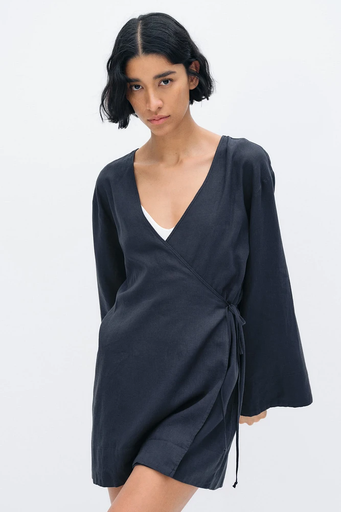 Linen-Blend Robe